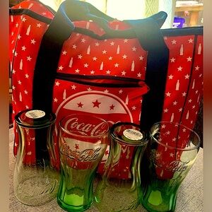 Coca Cola Cooler Tote & Glass Set
